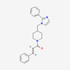 (E)-3-phenyl-1-(4-((2-phenyl-1H-imidazol-1-yl)methyl)piperidin-1-yl)prop-2-en-1-one