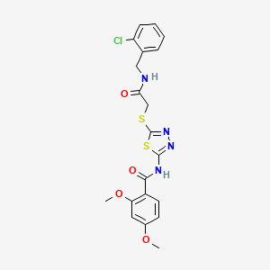 N-(5-((2-((2-chlorobenzyl)amino)-2-oxoethyl)thio)-1,3,4-thiadiazol-2-yl)-2,4-dimethoxybenzamide