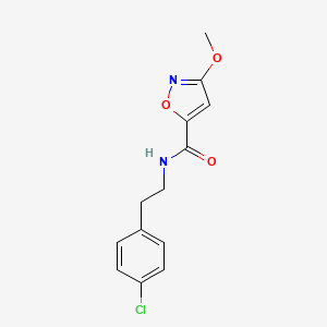 molecular formula C13H13ClN2O3 B2694568 N-[2-(4-CHLOROPHENYL)ETHYL]-3-METHOXY-1,2-OXAZOLE-5-CARBOXAMIDE CAS No. 1428374-82-6