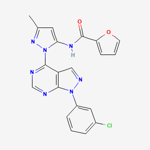 N-(1-(1-(3-chlorophenyl)-1H-pyrazolo[3,4-d]pyrimidin-4-yl)-3-methyl-1H-pyrazol-5-yl)furan-2-carboxamide