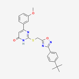 2-(((3-(4-(Tert-butyl)phenyl)-1,2,4-oxadiazol-5-yl)methyl)thio)-6-(3-methoxyphenyl)pyrimidin-4-ol