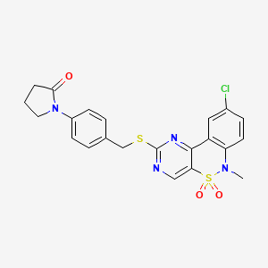 1-(4-{[(9-chloro-6-methyl-5,5-dioxido-6H-pyrimido[5,4-c][2,1]benzothiazin-2-yl)sulfanyl]methyl}phenyl)pyrrolidin-2-one
