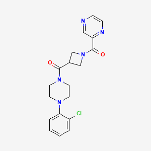 (4-(2-Chlorophenyl)piperazin-1-yl)(1-(pyrazine-2-carbonyl)azetidin-3-yl)methanone