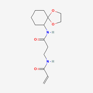molecular formula C14H22N2O4 B2694623 N-[2-({1,4-dioxaspiro[4.5]decan-6-yl}carbamoyl)ethyl]prop-2-enamide CAS No. 2361854-11-5