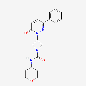 molecular formula C19H22N4O3 B2694630 N-(oxan-4-yl)-3-(6-oxo-3-phenyl-1,6-dihydropyridazin-1-yl)azetidine-1-carboxamide CAS No. 2380176-35-0