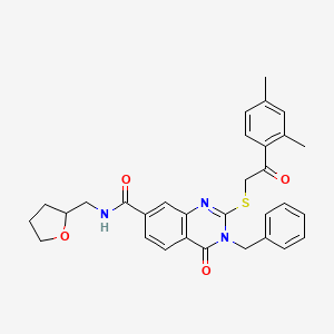 3-benzyl-2-{[2-(2,4-dimethylphenyl)-2-oxoethyl]sulfanyl}-4-oxo-N-[(oxolan-2-yl)methyl]-3,4-dihydroquinazoline-7-carboxamide