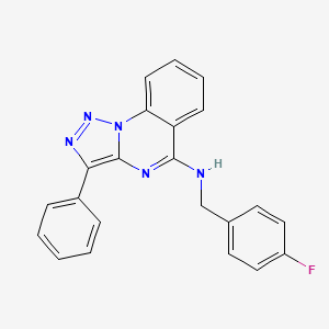 molecular formula C22H16FN5 B2694647 N-[(4-fluorophenyl)methyl]-3-phenyl-[1,2,3]triazolo[1,5-a]quinazolin-5-amine CAS No. 866345-45-1