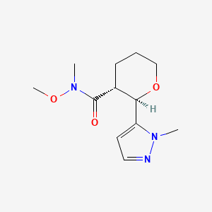 (2R,3R)-N-Methoxy-N-methyl-2-(2-methylpyrazol-3-yl)oxane-3-carboxamide