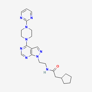 2-cyclopentyl-N-(2-(4-(4-(pyrimidin-2-yl)piperazin-1-yl)-1H-pyrazolo[3,4-d]pyrimidin-1-yl)ethyl)acetamide