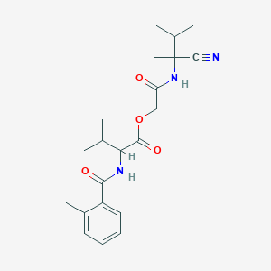 [2-[(2-Cyano-3-methylbutan-2-yl)amino]-2-oxoethyl] 3-methyl-2-[(2-methylbenzoyl)amino]butanoate