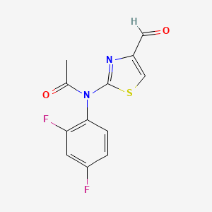 N-(2,4-difluorophenyl)-N-(4-formyl-1,3-thiazol-2-yl)acetamide