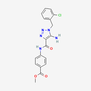 molecular formula C18H16ClN5O3 B2694691 methyl 4-(5-amino-1-(2-chlorobenzyl)-1H-1,2,3-triazole-4-carboxamido)benzoate CAS No. 899737-18-9