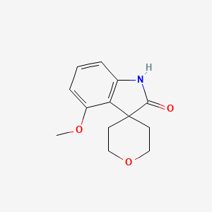 molecular formula C13H15NO3 B2694692 4-Methoxy-1,2-dihydrospiro[indole-3,4'-oxane]-2-one CAS No. 2251053-94-6