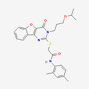 N-(2,4-dimethylphenyl)-2-((3-(3-isopropoxypropyl)-4-oxo-3,4-dihydrobenzofuro[3,2-d]pyrimidin-2-yl)thio)acetamide