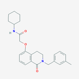 molecular formula C25H30N2O3 B2694702 N-cyclohexyl-2-((2-(3-methylbenzyl)-1-oxo-1,2,3,4-tetrahydroisoquinolin-5-yl)oxy)acetamide CAS No. 850907-43-6