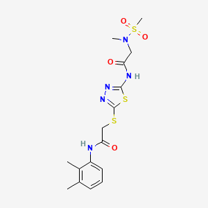 molecular formula C16H21N5O4S3 B2694708 N-(2,3-dimethylphenyl)-2-((5-(2-(N-methylmethylsulfonamido)acetamido)-1,3,4-thiadiazol-2-yl)thio)acetamide CAS No. 1351616-23-3