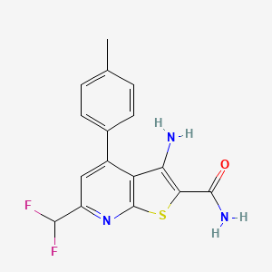 3-Amino-6-(difluoromethyl)-4-(4-methylphenyl)thieno[2,3-b]pyridine-2-carboxamide