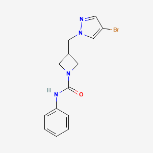 B2694720 3-[(4-Bromopyrazol-1-yl)methyl]-N-phenylazetidine-1-carboxamide CAS No. 2415569-99-0