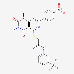 2-((6,8-dimethyl-2-(4-nitrophenyl)-5,7-dioxo-5,6,7,8-tetrahydropyrimido[4,5-d]pyrimidin-4-yl)thio)-N-(3-(trifluoromethyl)phenyl)acetamide