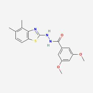 molecular formula C18H19N3O3S B2694730 N'-(4,5-dimethyl-1,3-benzothiazol-2-yl)-3,5-dimethoxybenzohydrazide CAS No. 851980-39-7