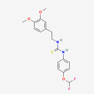 B2694750 1-[4-(Difluoromethoxy)phenyl]-3-[2-(3,4-dimethoxyphenyl)ethyl]thiourea CAS No. 398995-75-0