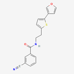 molecular formula C18H14N2O2S B2694751 3-cyano-N-(2-(5-(furan-3-yl)thiophen-2-yl)ethyl)benzamide CAS No. 2034566-21-5