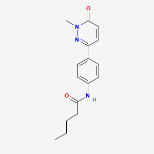 molecular formula C16H19N3O2 B2694752 N-(4-(1-methyl-6-oxo-1,6-dihydropyridazin-3-yl)phenyl)pentanamide CAS No. 941979-86-8