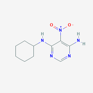 molecular formula C10H15N5O2 B2694757 N4-cyclohexyl-5-nitropyrimidine-4,6-diamine CAS No. 23120-19-6