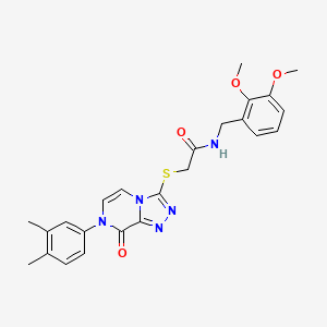 molecular formula C24H25N5O4S B2694771 N-[(2,3-dimethoxyphenyl)methyl]-2-{[7-(3,4-dimethylphenyl)-8-oxo-7H,8H-[1,2,4]triazolo[4,3-a]pyrazin-3-yl]sulfanyl}acetamide CAS No. 1223858-98-7