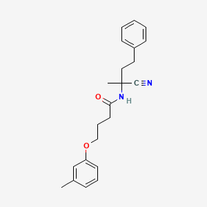 molecular formula C22H26N2O2 B2694775 N-(1-cyano-1-methyl-3-phenylpropyl)-4-(3-methylphenoxy)butanamide CAS No. 1424552-68-0