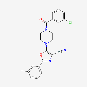 molecular formula C22H19ClN4O2 B2694782 5-(4-(3-Chlorobenzoyl)piperazin-1-yl)-2-(m-tolyl)oxazole-4-carbonitrile CAS No. 946308-39-0