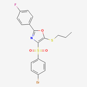 4-(4-Bromophenyl)sulfonyl-2-(4-fluorophenyl)-5-propylsulfanyl-1,3-oxazole