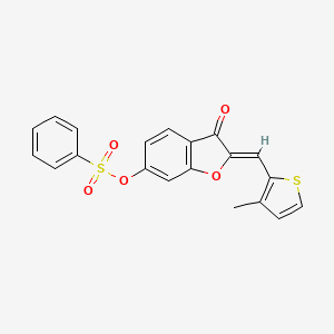 (Z)-2-((3-methylthiophen-2-yl)methylene)-3-oxo-2,3-dihydrobenzofuran-6-yl benzenesulfonate