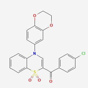 (4-chlorophenyl)[4-(2,3-dihydro-1,4-benzodioxin-6-yl)-1,1-dioxido-4H-1,4-benzothiazin-2-yl]methanone