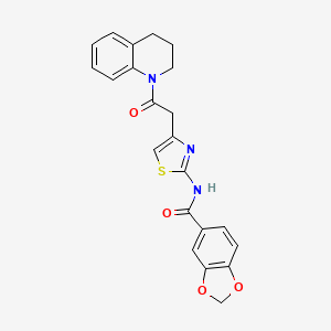 N-(4-(2-(3,4-dihydroquinolin-1(2H)-yl)-2-oxoethyl)thiazol-2-yl)benzo[d][1,3]dioxole-5-carboxamide