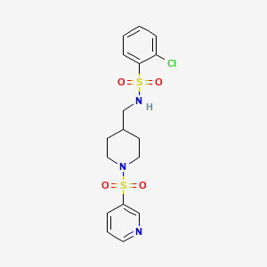 2-chloro-N-((1-(pyridin-3-ylsulfonyl)piperidin-4-yl)methyl)benzenesulfonamide