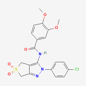 N-(2-(4-chlorophenyl)-5,5-dioxido-4,6-dihydro-2H-thieno[3,4-c]pyrazol-3-yl)-3,4-dimethoxybenzamide