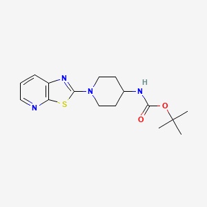 molecular formula C16H22N4O2S B2694816 tert-butyl N-(1-{[1,3]thiazolo[5,4-b]pyridin-2-yl}piperidin-4-yl)carbamate CAS No. 2320464-21-7