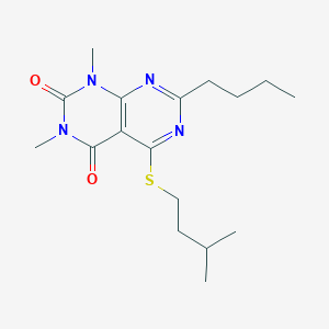 7-Butyl-1,3-dimethyl-5-(3-methylbutylsulfanyl)pyrimido[4,5-d]pyrimidine-2,4-dione