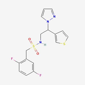 N-(2-(1H-pyrazol-1-yl)-2-(thiophen-3-yl)ethyl)-1-(2,5-difluorophenyl)methanesulfonamide
