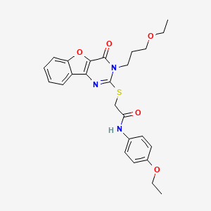 N-(4-ethoxyphenyl)-2-[[3-(3-ethoxypropyl)-4-oxo-[1]benzofuro[3,2-d]pyrimidin-2-yl]sulfanyl]acetamide