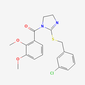 (2-((3-chlorobenzyl)thio)-4,5-dihydro-1H-imidazol-1-yl)(2,3-dimethoxyphenyl)methanone