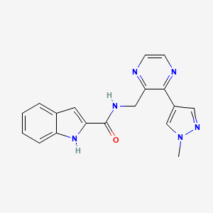 N-((3-(1-methyl-1H-pyrazol-4-yl)pyrazin-2-yl)methyl)-1H-indole-2-carboxamide