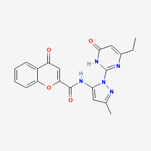 N-(1-(4-ethyl-6-oxo-1,6-dihydropyrimidin-2-yl)-3-methyl-1H-pyrazol-5-yl)-4-oxo-4H-chromene-2-carboxamide