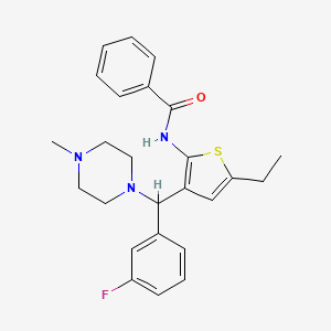 N-{5-ethyl-3-[(3-fluorophenyl)(4-methylpiperazin-1-yl)methyl]thiophen-2-yl}benzamide