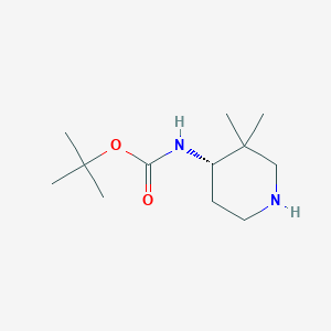 molecular formula C12H24N2O2 B2694843 tert-butyl N-[(4S)-3,3-dimethylpiperidin-4-yl]carbamate CAS No. 473838-73-2