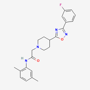 molecular formula C23H25FN4O2 B2694845 N-(2,5-dimethylphenyl)-2-{4-[3-(3-fluorophenyl)-1,2,4-oxadiazol-5-yl]piperidin-1-yl}acetamide CAS No. 1251553-03-3