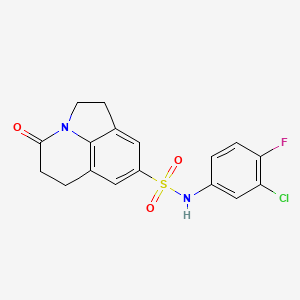 molecular formula C17H14ClFN2O3S B2694846 N-(3-chloro-4-fluorophenyl)-11-oxo-1-azatricyclo[6.3.1.0^{4,12}]dodeca-4(12),5,7-triene-6-sulfonamide CAS No. 898419-61-9