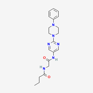 N-(2-oxo-2-((2-(4-phenylpiperazin-1-yl)pyrimidin-5-yl)amino)ethyl)butyramide