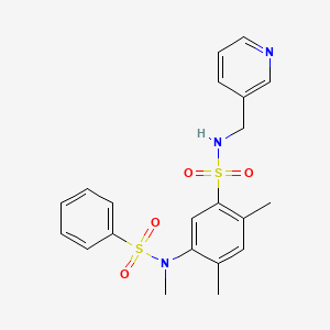 2,4-dimethyl-5-(N-methylphenylsulfonamido)-N-(pyridin-3-ylmethyl)benzenesulfonamide